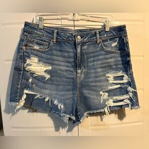 American Eagle Outfitters Ripped Blue Denim Shorts